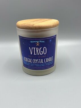 Dancing Bear Virgo Zodiac Crystal Soy Wax Candle 8oz